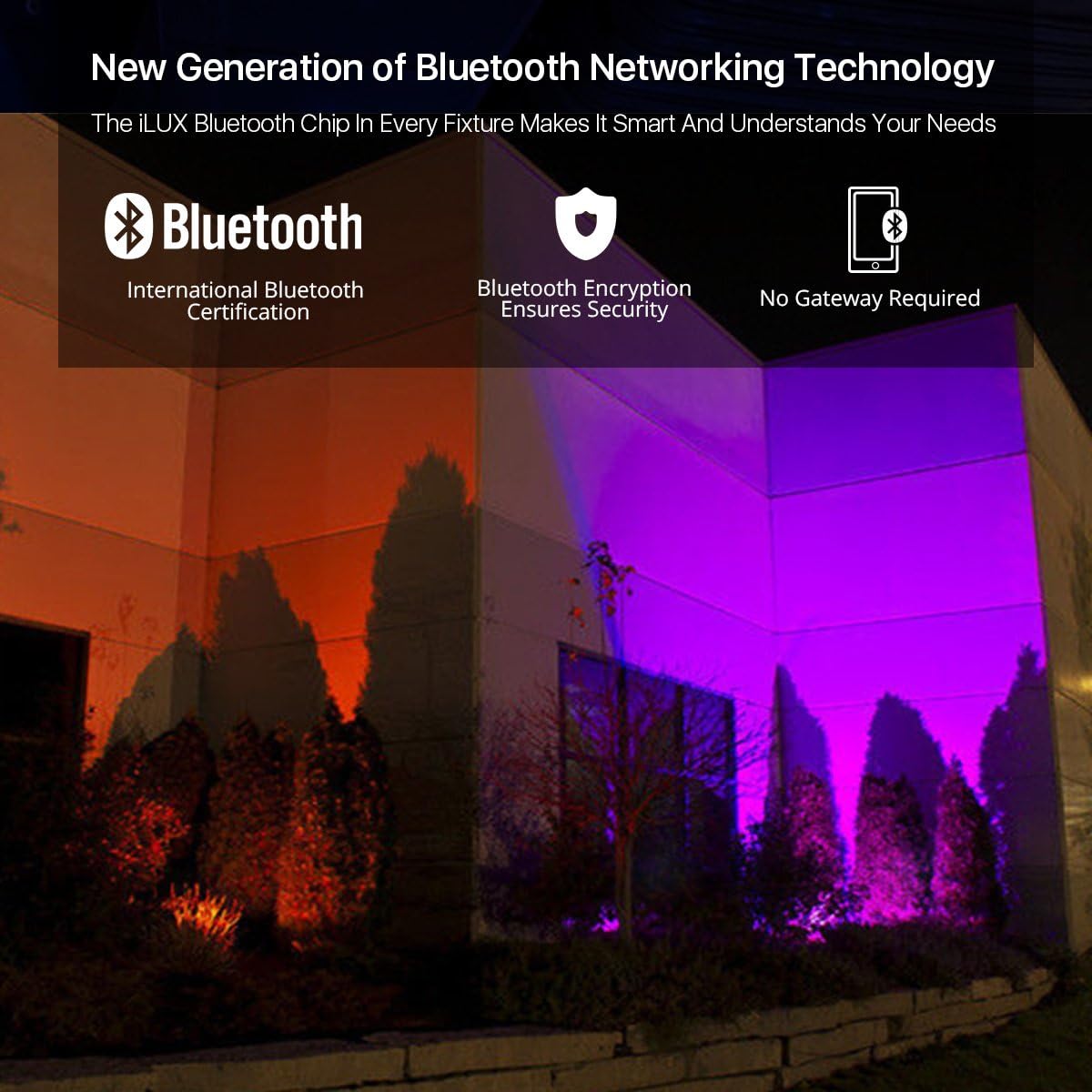 🔥 Crazy Deals LE iLUX Smart LED Flood Light, Outdoor Plug in, 30W RGB, Dimmable, IP65 Waterproof, Bluetooth Remote Control for , Color Changing with Music, Floodlight for Home, Garden, Balcony, Tree, Pack of 3