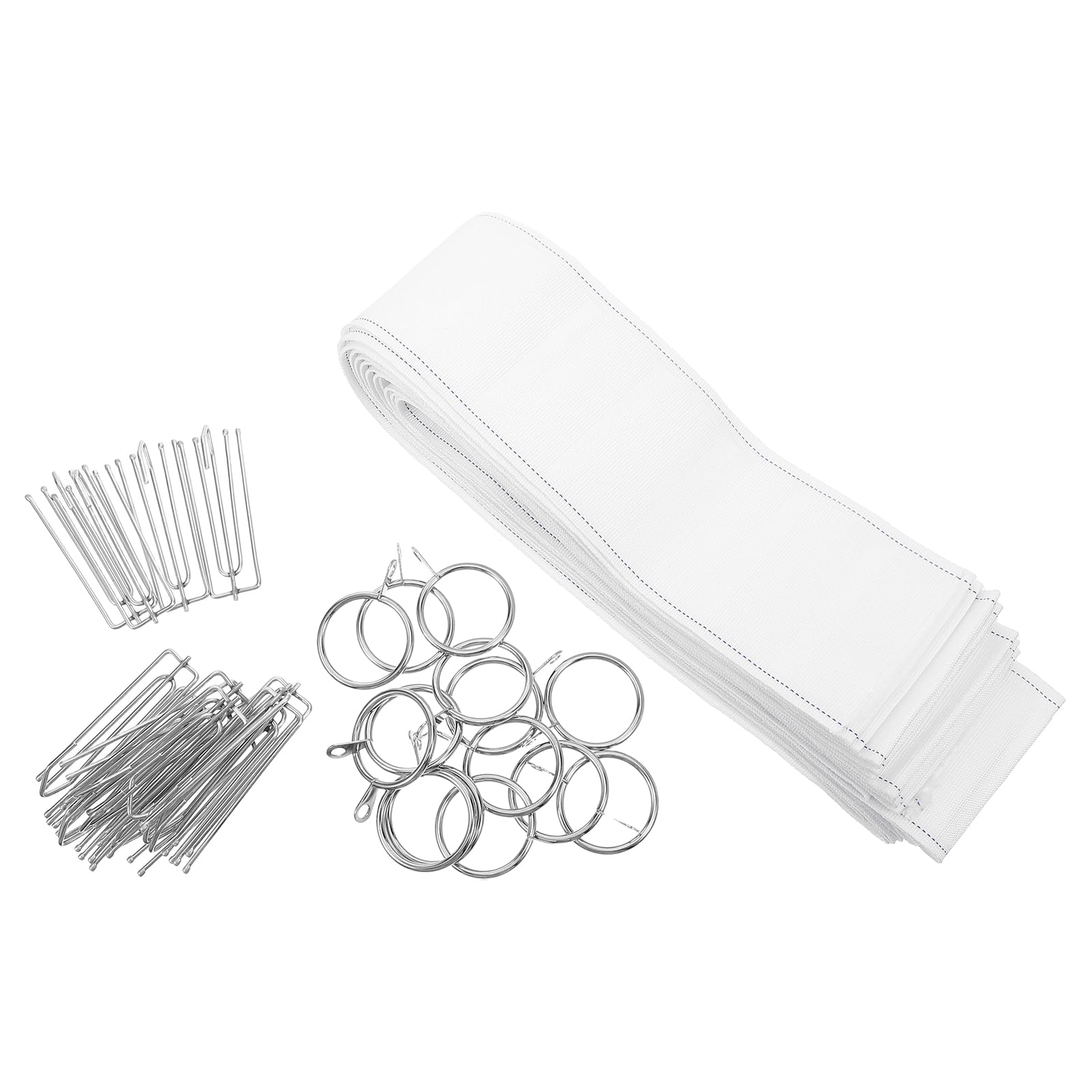 SHINEOFI Cinta para Cortinas Plisada 10 Yardas 30 Ganchos de 4 Puntas y 30 Anillos de Gancho para Cortinas Accesorios para Colgar Hogar y Decoración