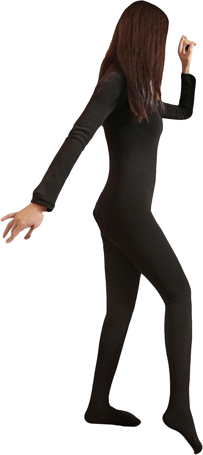 Unisex Women Men Sexy 380D Velvet Full Bodystocking Warm Catsuit Stretchy Anti-Hook Bodysuit Jumpsuit With Hole