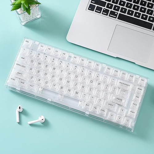 Miniatura 7 de YUNZII X75 PRO - Teclado mecánico inalámbrico intercambiable en caliente de 82 teclas con teclas transparentes, montaje de junta, BT5.02.4GUSB-C