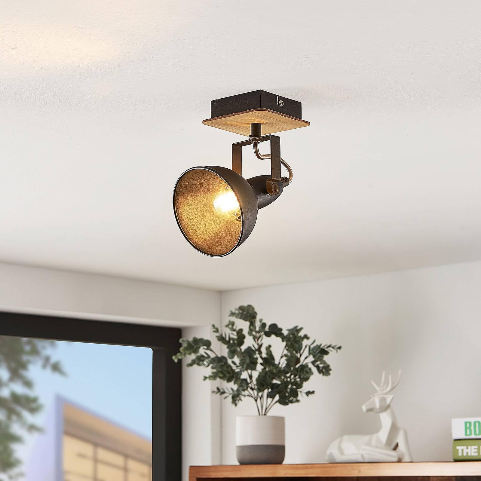 Lindby Spot Aylis à intensité variable (Modern, Industriel) en Marron Métal e. a. pour Salon & Salle manger (1 lampe,à E14) Lampe encastrable plafonnier applique