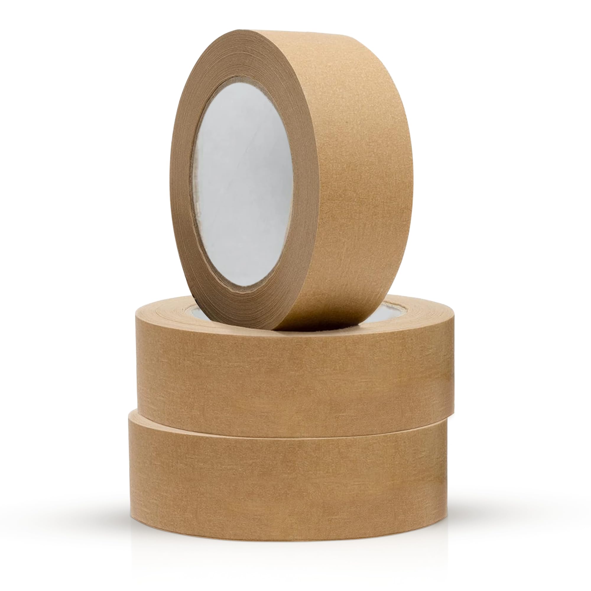Simplz Kraft Paper Tape 38mm x 50m, 3 Rolls | Brown Self Adhesive Paper Packing Tape, Recyclable Parcel Tape for Boxes, Parcels, Wrapping & Packaging