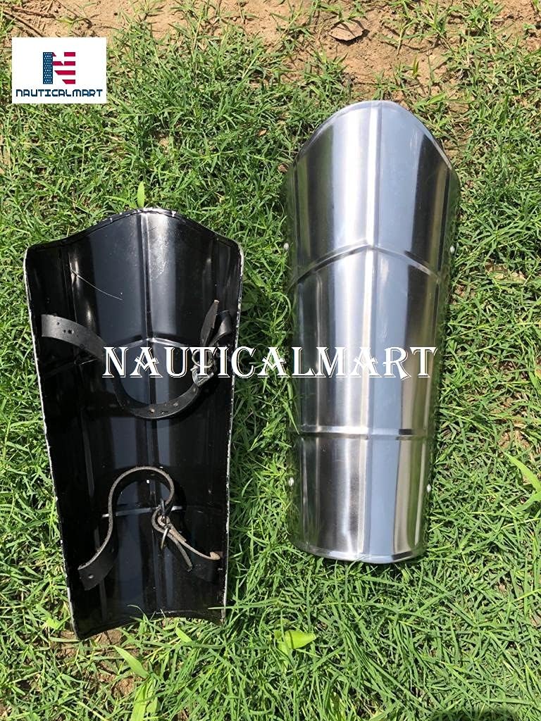 Nautical-Mart Medieval Knight 18 Gauge Steel Armour Greaves Leg Protector Leather Straps