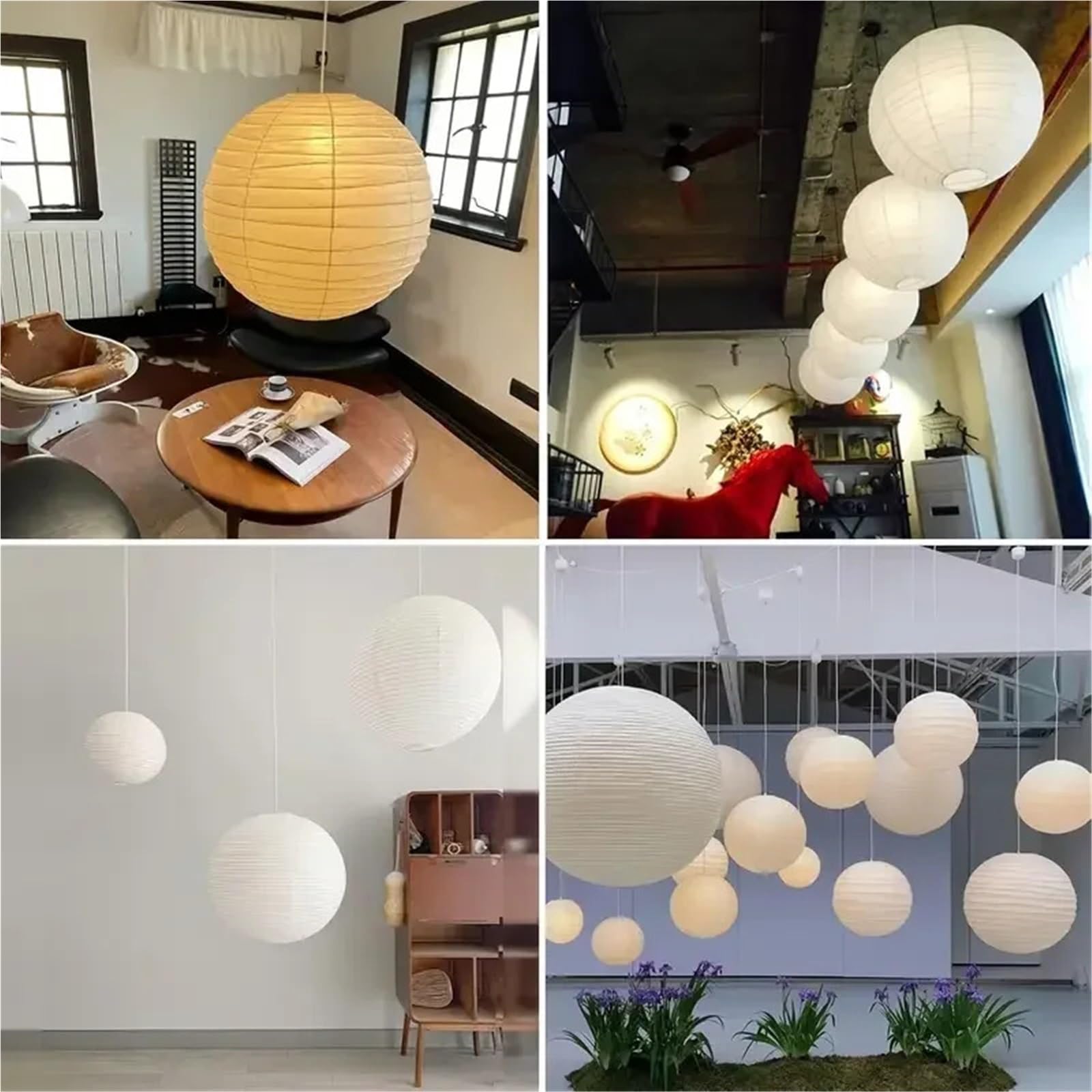 Elegante weiße chinesische Laterne, runder Papierlampenschirm for Party, Urlaub, Hochzeit, Dekoration, Lampion-Hängekugel Für Haushalt Wohnen