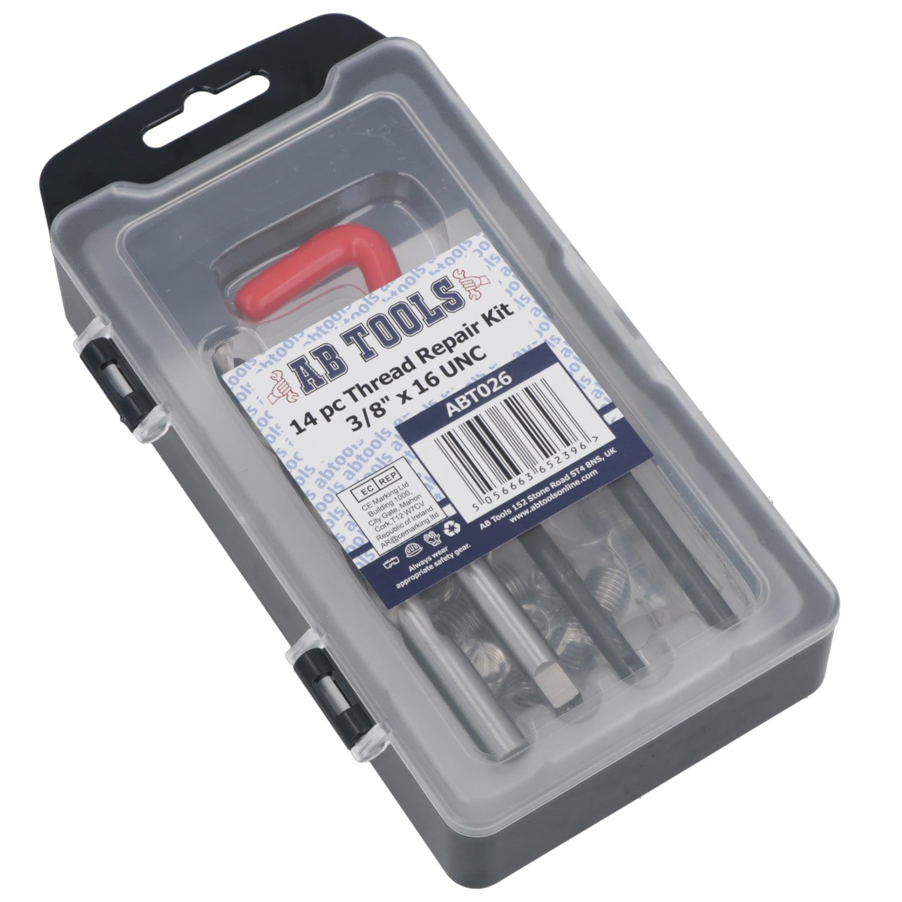 AB Tools 3/8 Zoll x 16 UNC Imperial Gewinde Reparatursatz Helicoil Set für beschädigte Gewinde 14-teilig