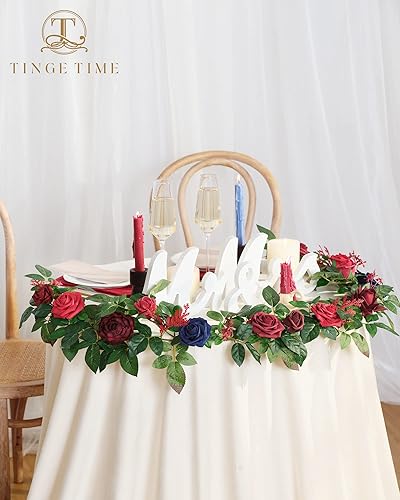 Miniatura 3 de TINGE TIME Guirnalda de flores artificiales de 5 pies con tarjeta perfumada, guirnalda de rosas hecha a mano, guirnalda floral para decoración de