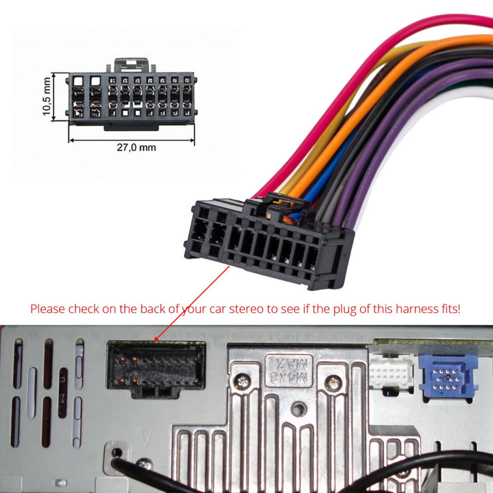 Câble ISO Pour Autoradio Pioneer – Compatible DEH-P8000R, P8100BT, Etc. – Neuf