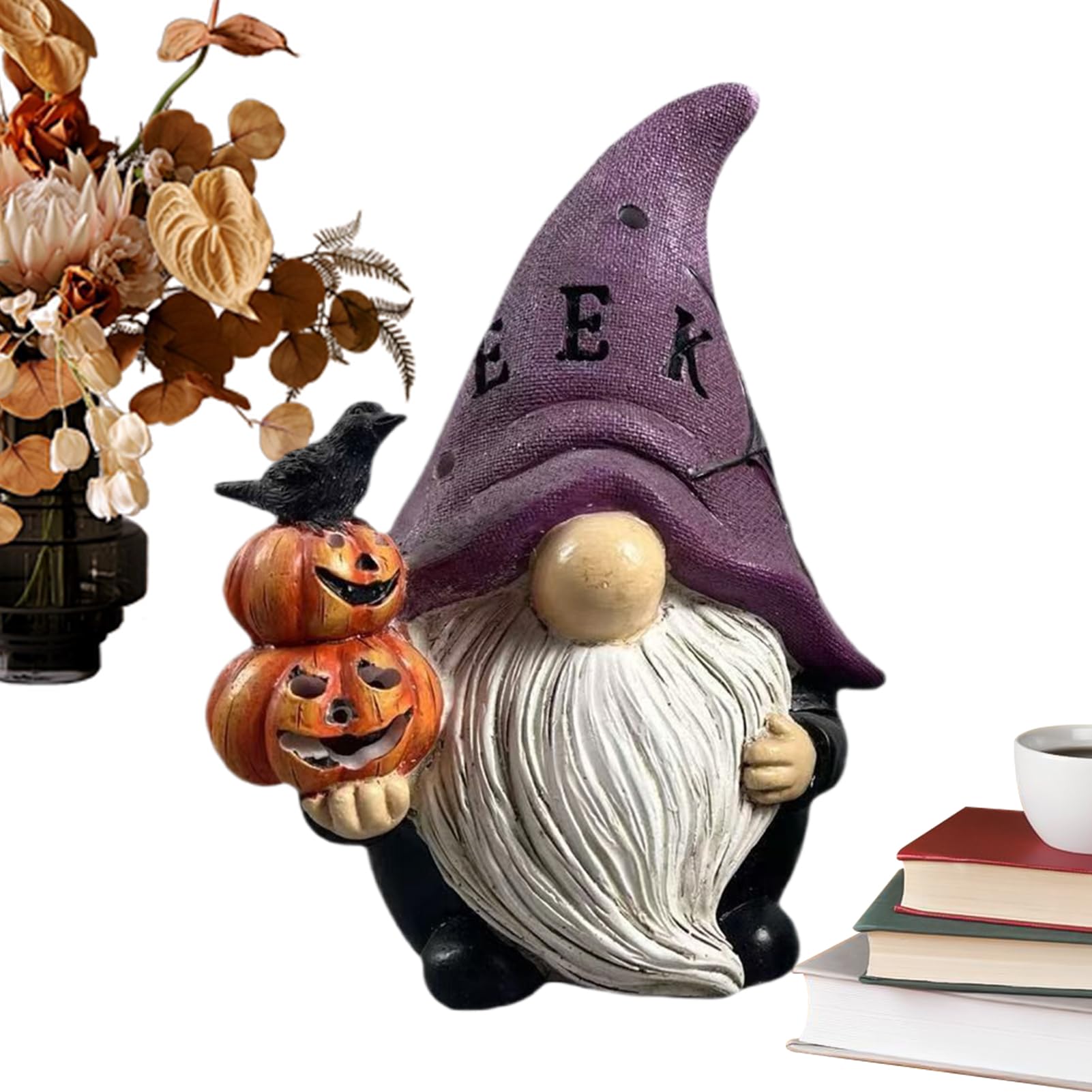 Gnomos de Halloween de resina tallada con escultura detallada para decoración exterior