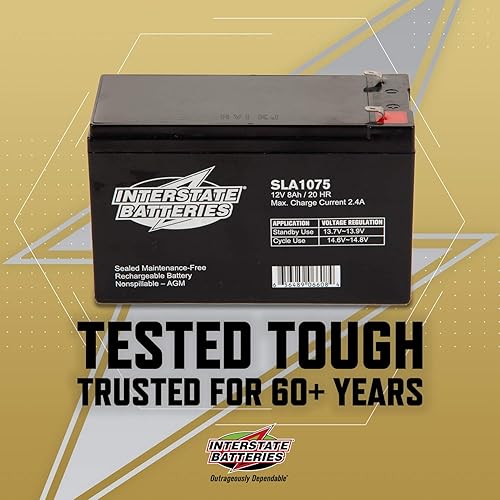 Miniatura 10 de Interstate Batteries Batería de 12 V 5 Ah (SLA1055) - Batería de repuesto SLAAGM para sistemas de alarma, seguridad, abridores de puerta de garaje