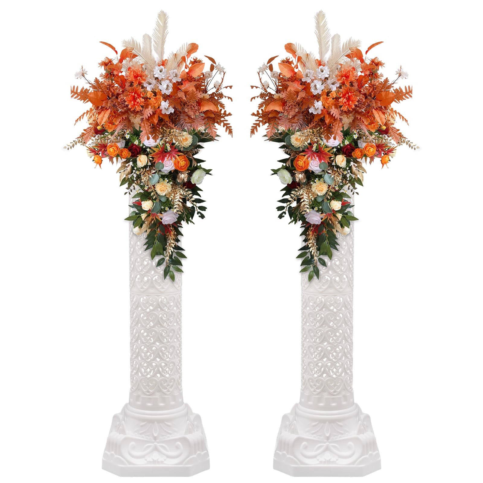 Gdrasuya10 2Pcs Wedding Roman Pillars Column Stand Set 34.6