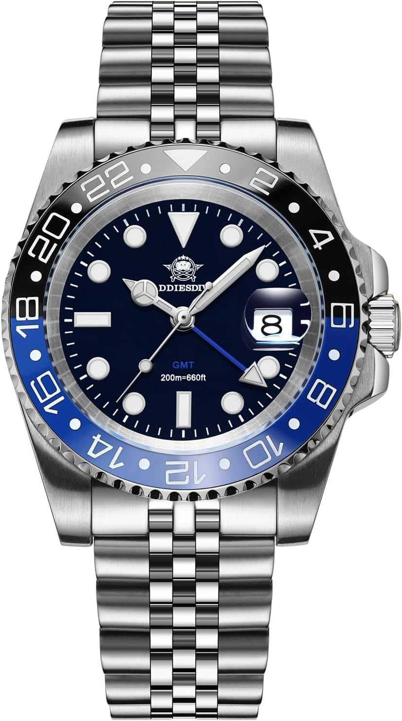 ADDIESDIVE GMT Watches for Men Swiss Quartz Movement