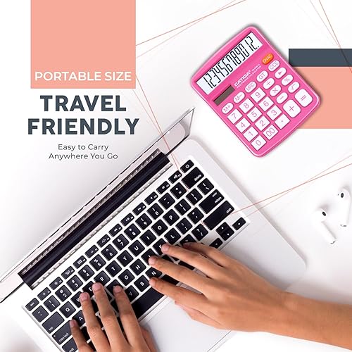 Miniatura 6 de CATIGA CD-2786 - Calculadora de escritorio de 12 dígitos con pantalla LCD grande y botón sensible, con energía solar o batería, función estándar 1