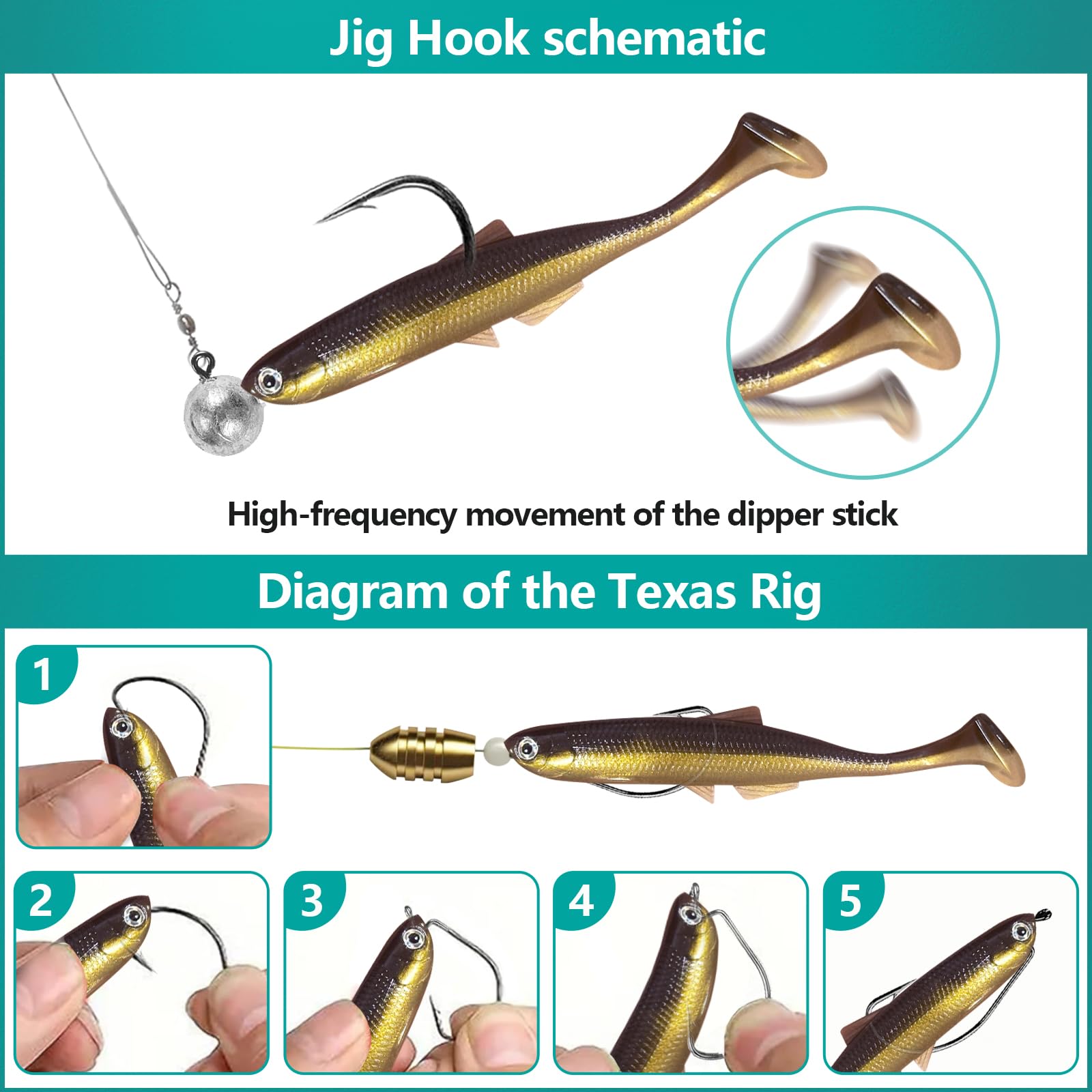 XVZ Leurre Souple 12g Pour Truite Brochet Bar - Lot De 10 Leurres Pêche Carnassier Avec Tête Jig Pour Eau Douce Et Mer