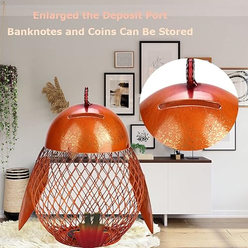 Miniatura 3 de Banco de dinero, alcancía en forma de pollo, caja de ahorro de dinero de pollo de hierro, escultura moderna decorativa, alcancía creativa de