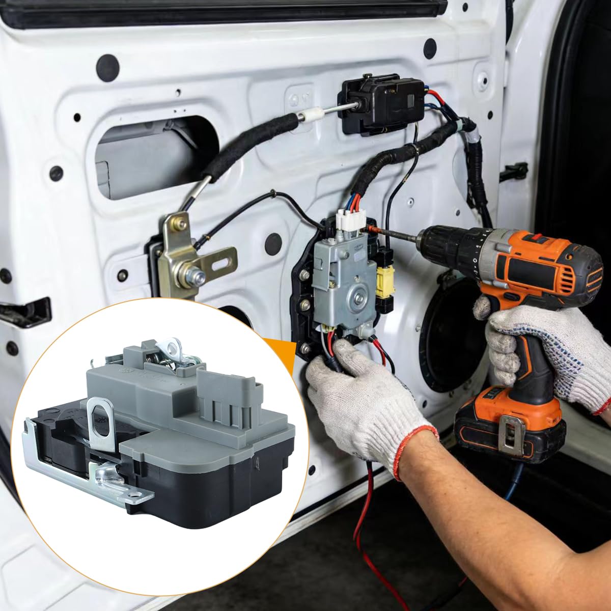 Serrure de porte avant gauche compatible avec 206 (1998-2013), côté conducteur, référence 9135R9