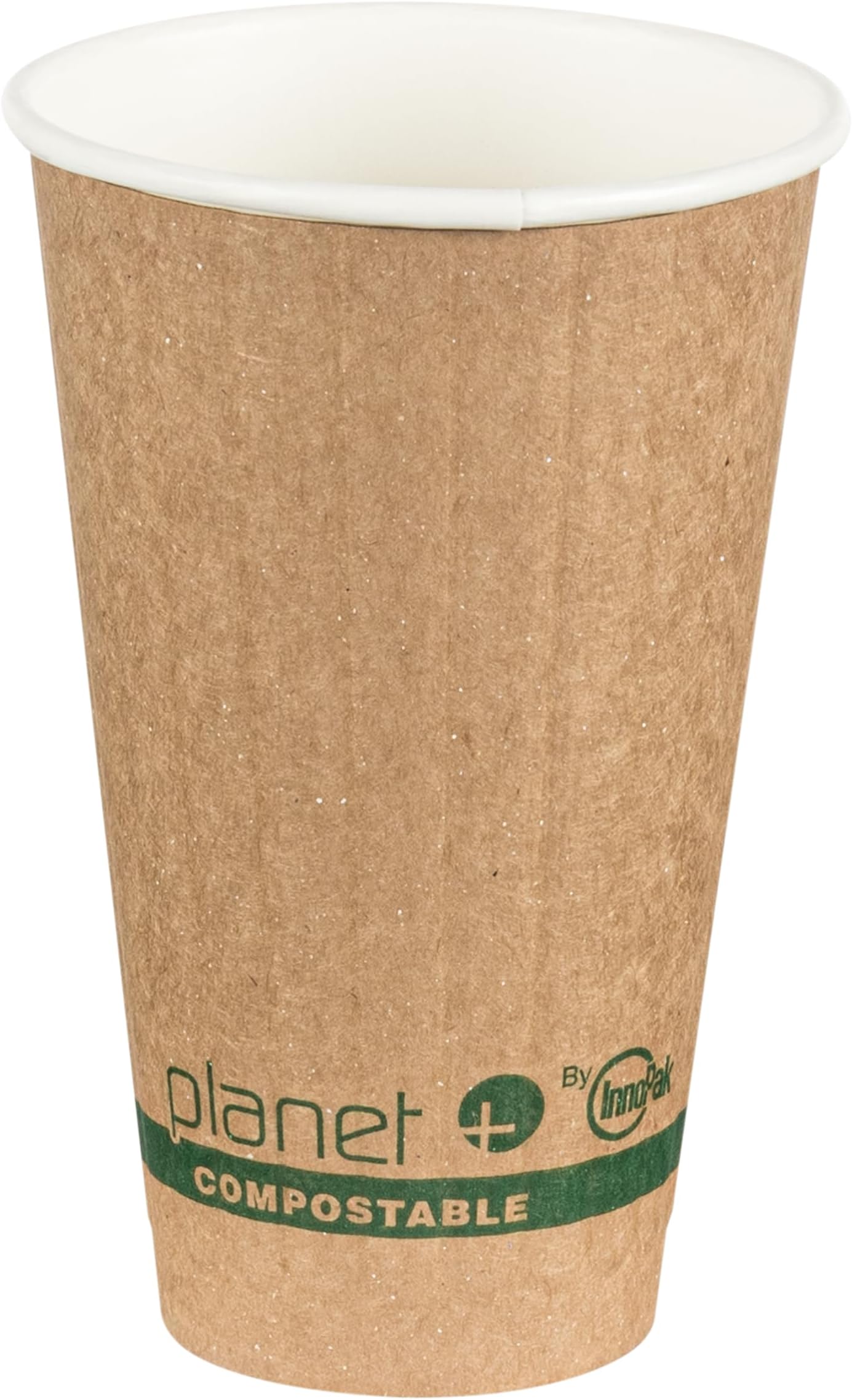 Planet+ 100% Compostable PLA Laminated Double-Wall Insulated Hot Cup, 16-Ounce, 600-Count Case