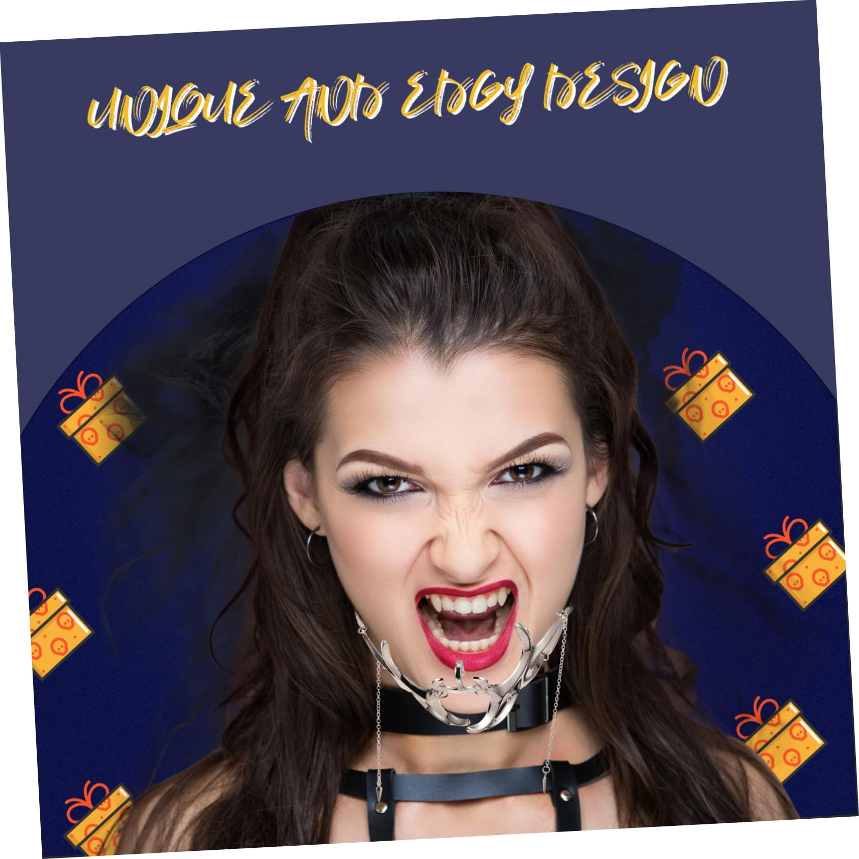 SHERCHPRY halloween party halloween maschere hallowen the mask decorare arredamento accessori per feste gioielli con punk Lega di zinco Silver