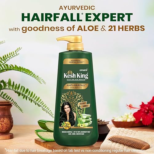 Miniatura 2 de Emami Kesh King Ayurvedic - Champú anti caída de cabello que reduce la caída, 21 ingredientes naturales con la bondad del aloe vera, bhringraja y