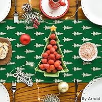Vista 11 de Artoid Mode Red Xmas Tree Christmas Table Runner, Seasonal Winter Kitchen Dining Table Decoration for Home Party Decor 13x72 Inch