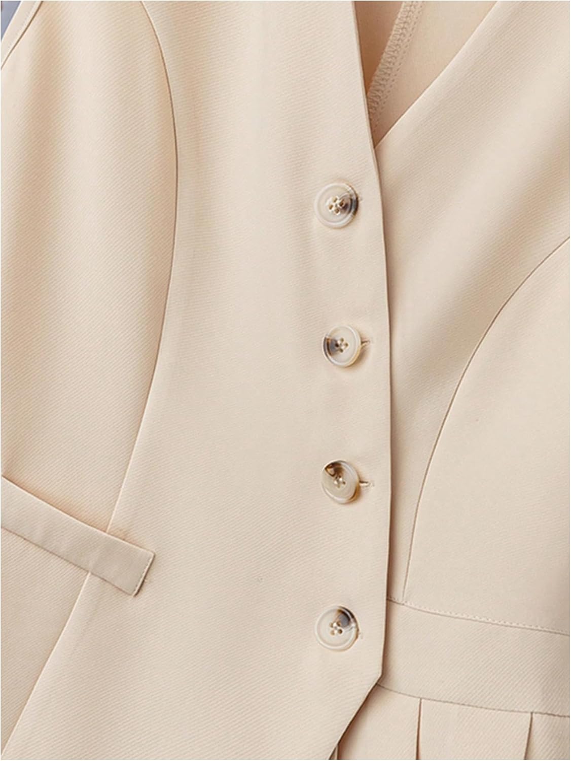 GORGLITTER Women's Sleeveless Button Up Blazer Vest Dressy Ruffle Business Casual Wrap Work Office Tops