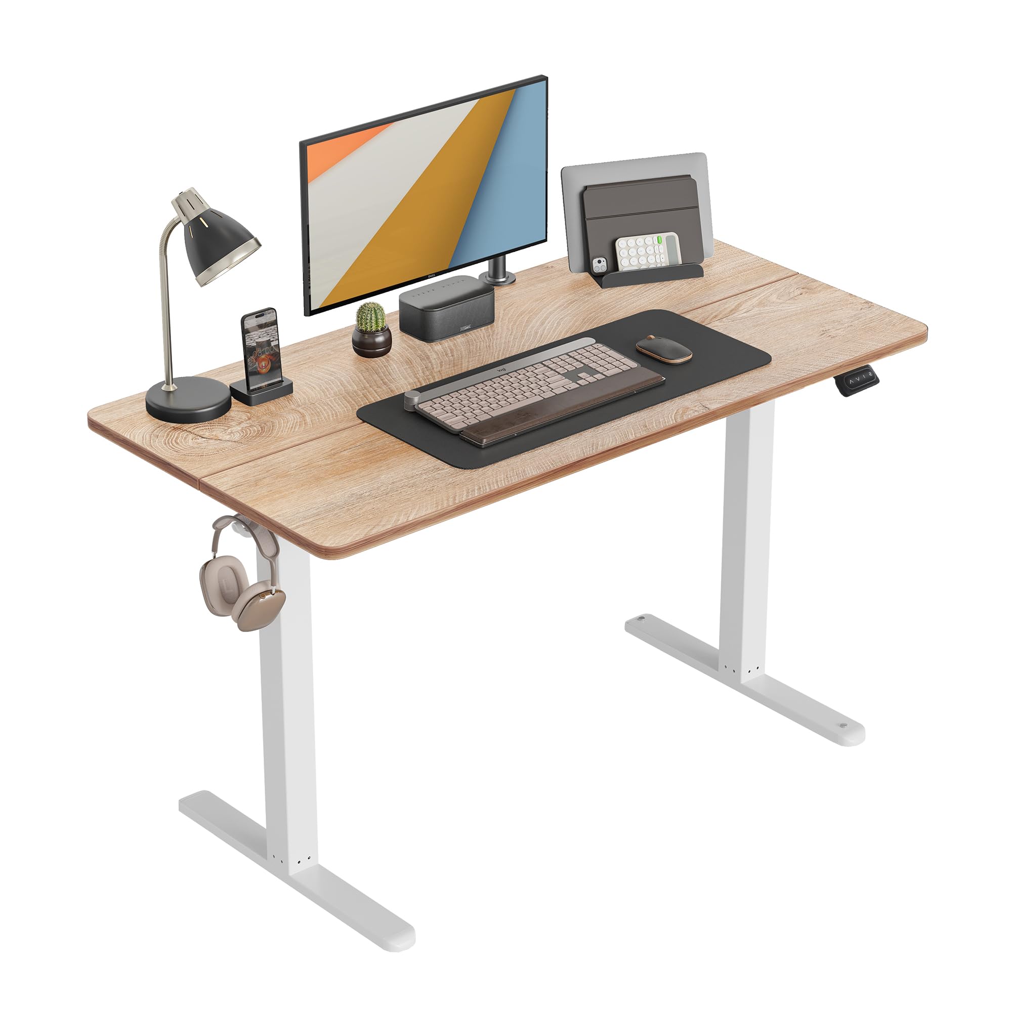 CubiCubiHeight Adjustable Electric Standing Desk, 48 x 24 Inches Stand Up Table, Sit Stand Home Office Desk with Splice Board, MapleThe Forest Stewardship Council