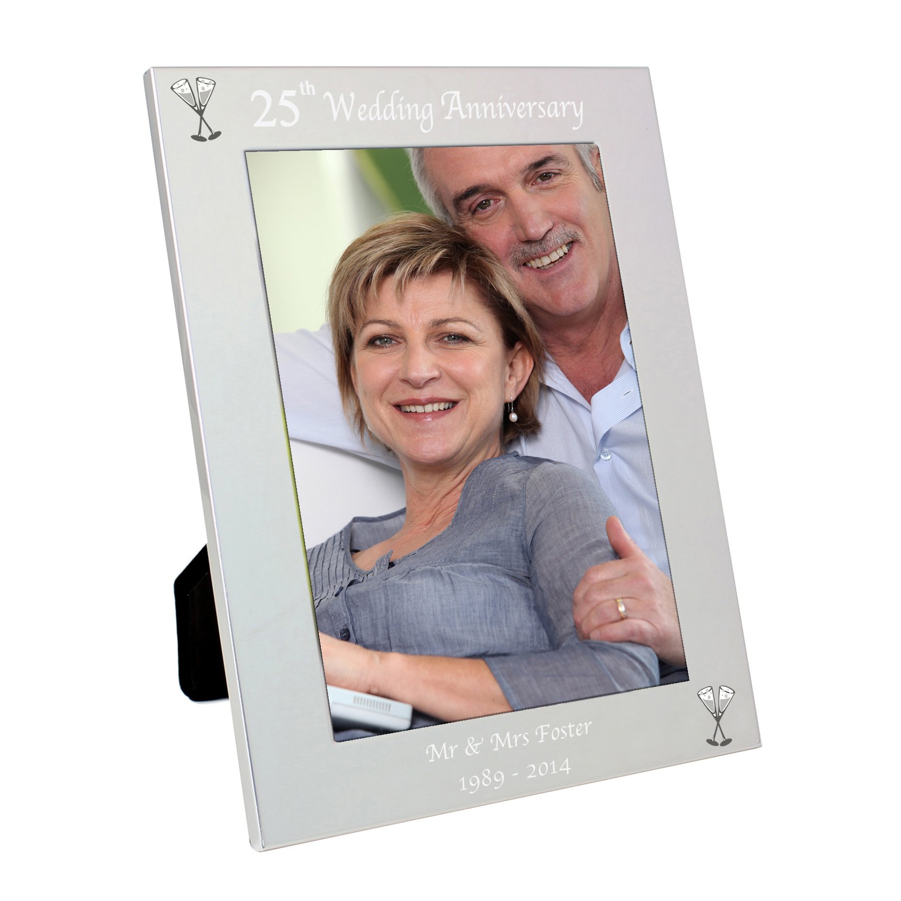 Personalised Anniversary Frame. Silver Wedding 5x7 Photo Frame. 25th Anniversary