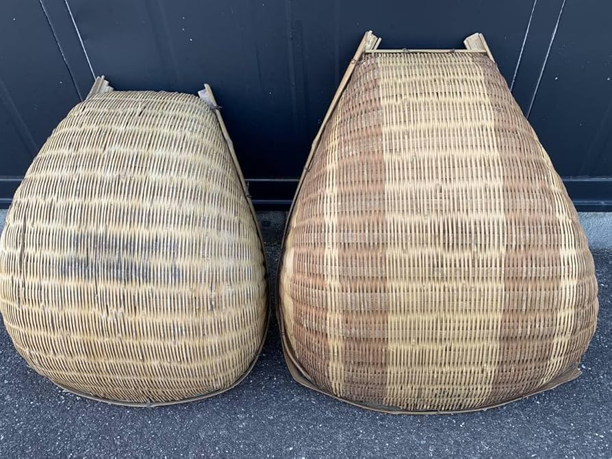 昭和レトロ 民具 箕 竹製 農具 アンティーク 貴重品 Amazon.co.jp: 箕手箕み農具竹かごかござる古道具古民具農業穀物