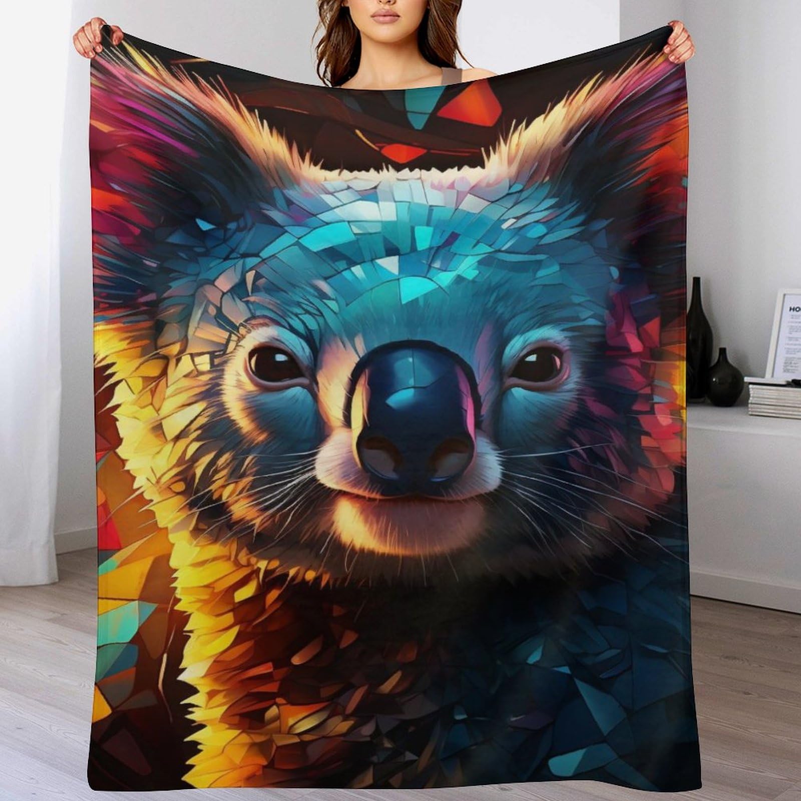 Couverture polaire Koala en flanelle 140x180cm plaid chaud pour canapé