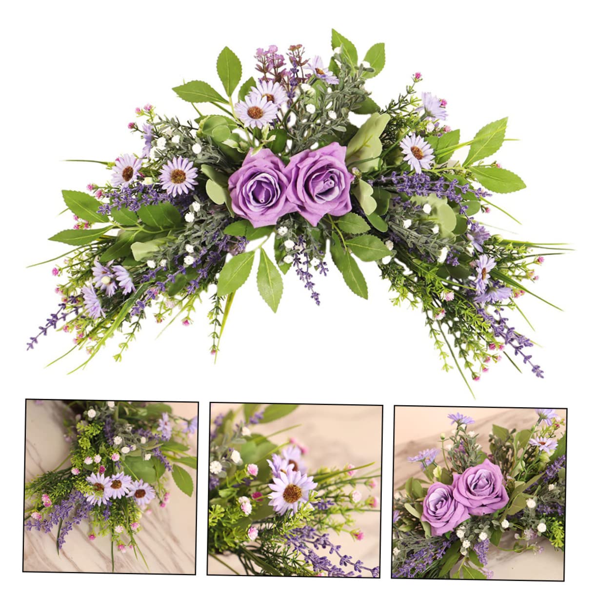 ABOOFAN Ghirlanda Di Fiori Artificiali Per Decorazione Della Porta Ghirlanda Primaverile Rosa Per Matrimoni e Feste Facile Da Installare e Perfetta Per Eventi e Decorazioni Domestiche