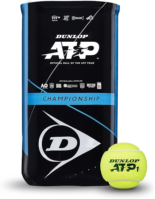 DUNLOP Unisex's 601363 Tennis sball ATP Championship-2X4 Ball Pet Sleeve, żółty, jeden rozmiar