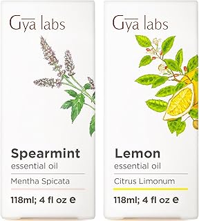 Spearmint Essential Oil for Diffuser & Lemon Essential Oil for Diffuser Set - 100% Natural Aromatherapy Grade Essential Oi...