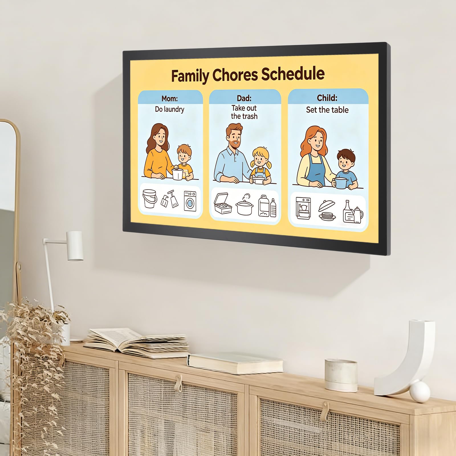 Smart Familienkalender, Digitaler Kalender 32 Zoll Android 14 Touchscreen