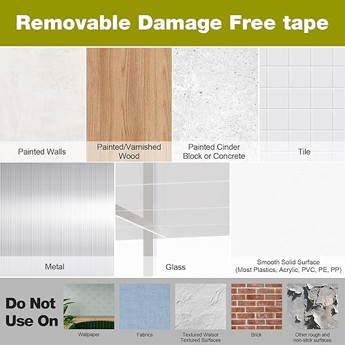 Miniatura 12 de 24 tiras adhesivas XL, cinta adhesiva para paredes extraíbles, tiras adhesivas de pared resistentes, cintas adhesivas de pared, cintas adhesivas