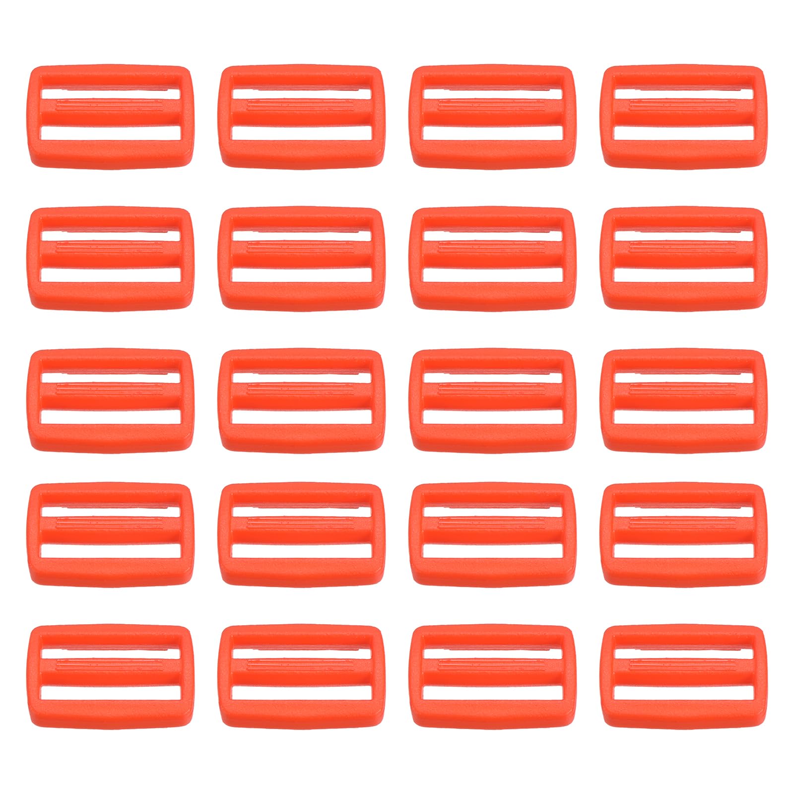 PATIKIL 1 Inch Tri-Glide Slide Buckles, 50 Pack Plastic Webbing Strap Fastener for Backpack Bag Belt, Orange