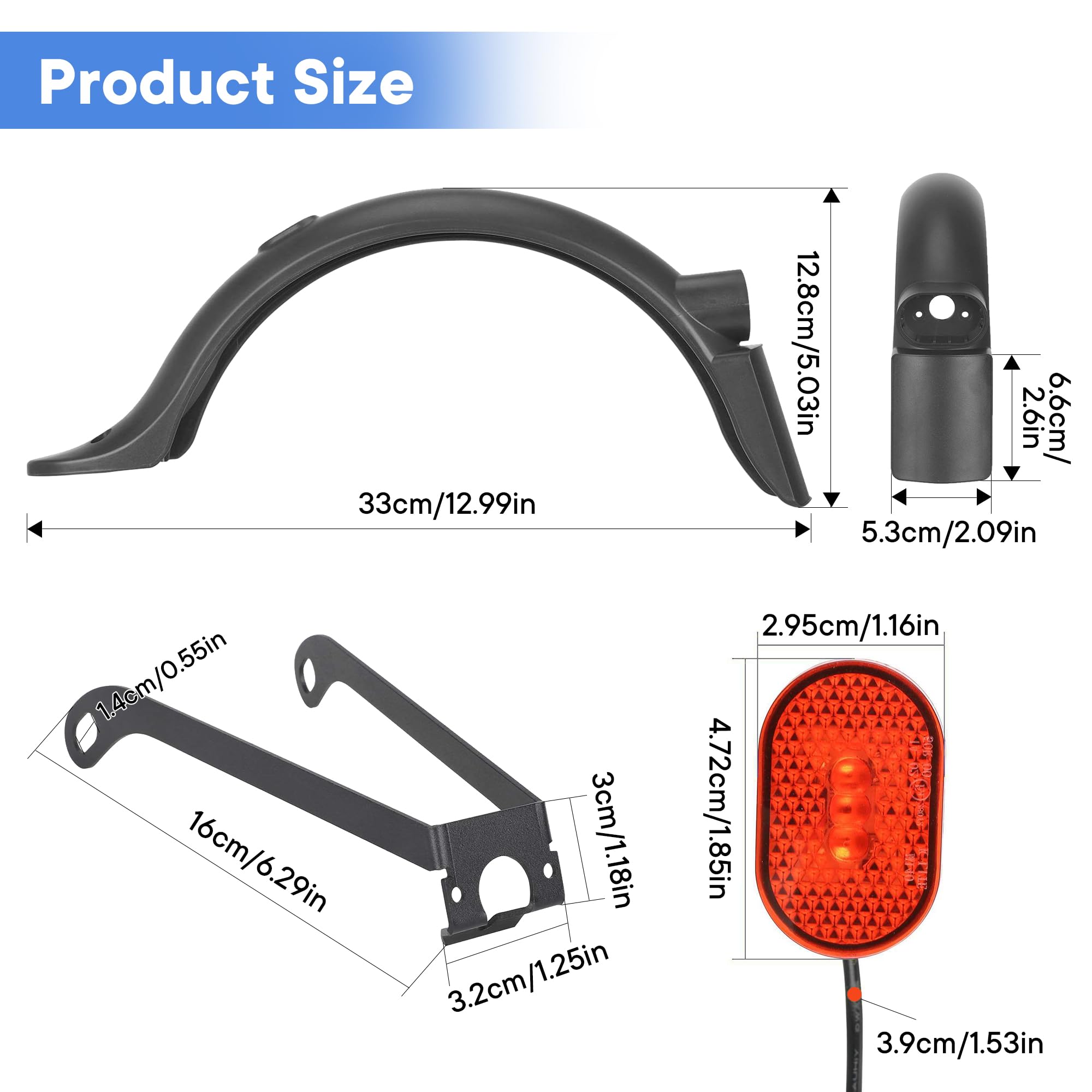 Hinteres Schutzblech Für M365 E-Scooter - Spritzschutz Mit Rücklicht & Haken