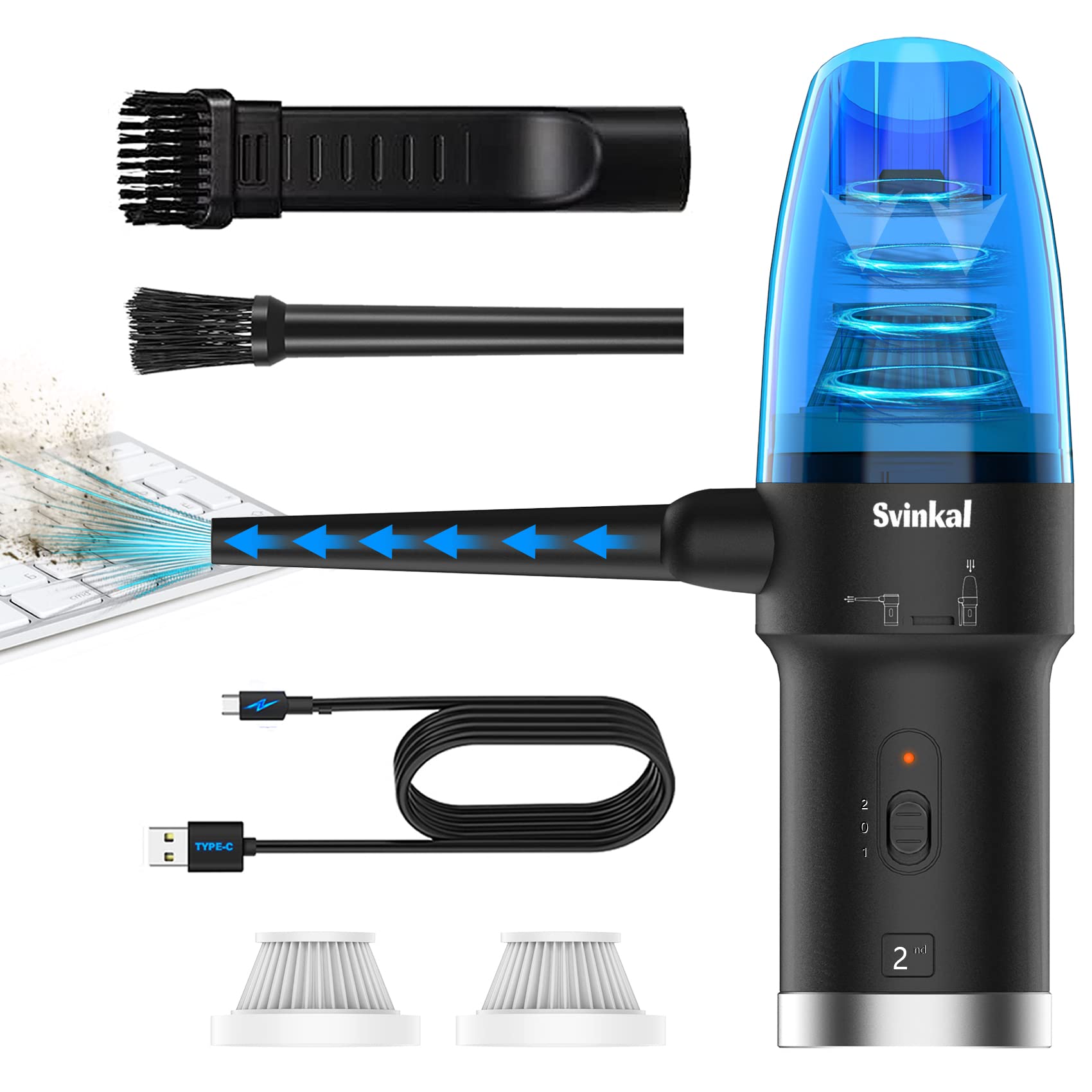 Buy Svinkal Cordless Air Duster & Vacuum 2in1, Handheld Air Blower