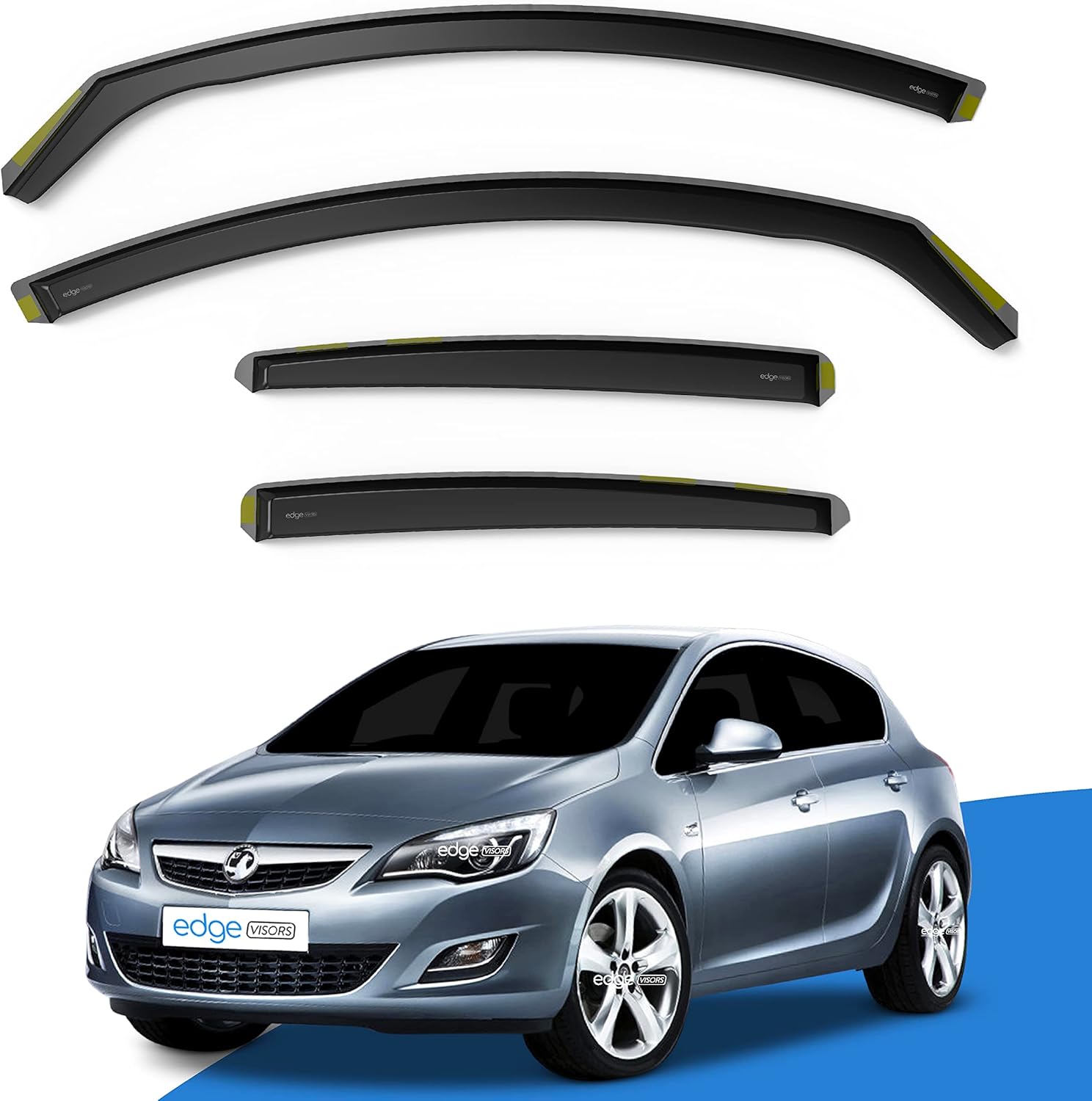 EdgeVisors Wind Deflectors Set Fits Vauxhall Astra J MK6 20092015 5