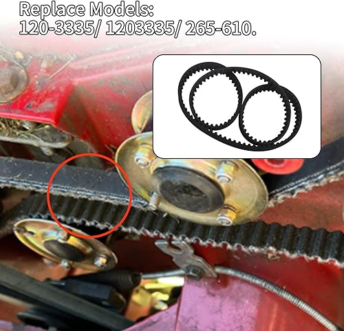 Miniatura 3 de 120-3335 Cinturón para cortacéspedcorrea síncrono compatible con Toro 120-3335 E-xmark 120-3335 1203335 Compatible con Toro Time Master con cubierta