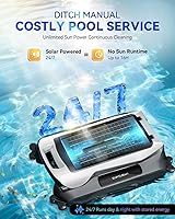 Vista 2 de Robot desnatador eléctrico automático de piscina 24/7 con soporte de aplicación, limpiador de superficie flotante para piscina sobre el suelo