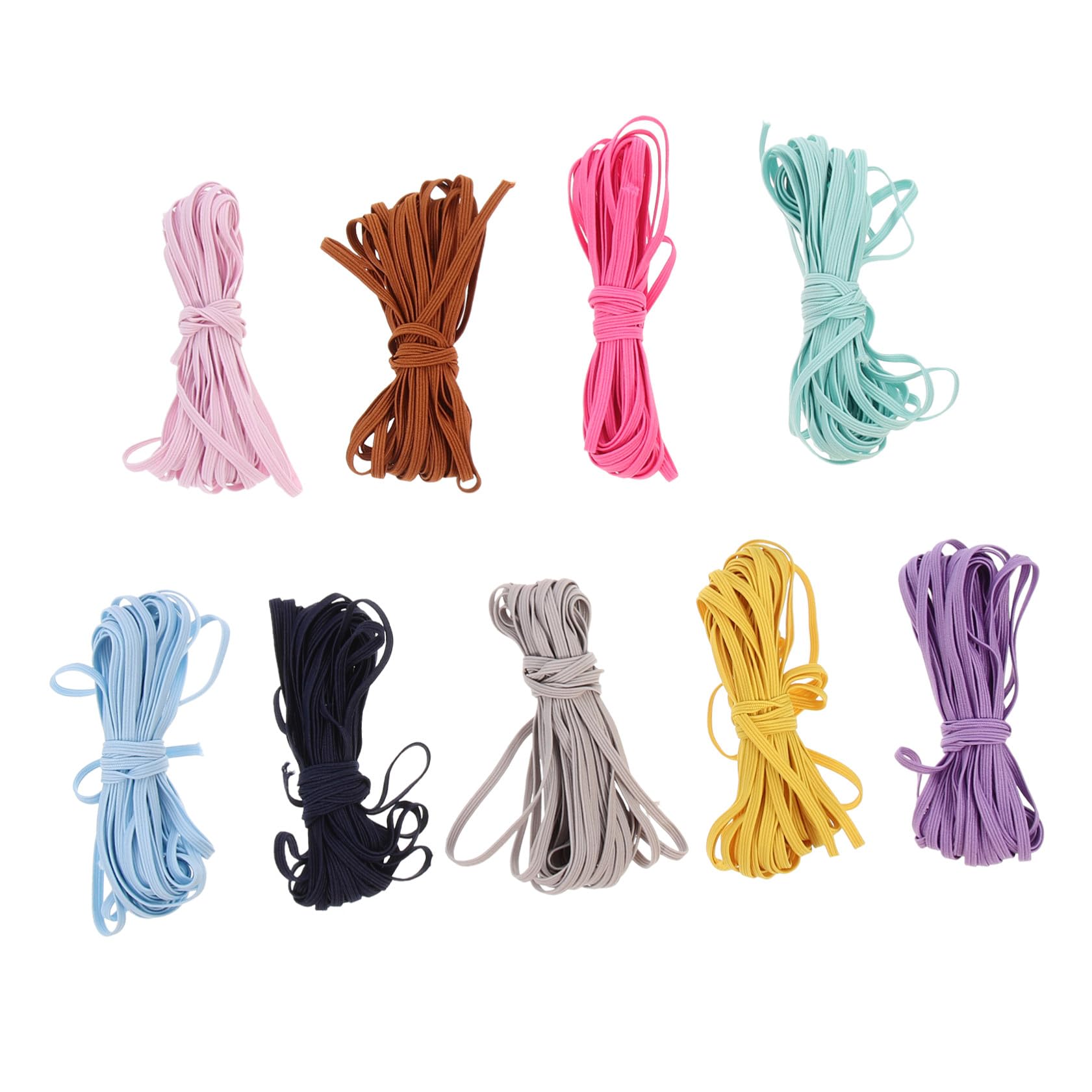 SHINEOFI 27 Piezas DIY Banda Elástica Plana Artesanía Cordón Elástico Coser Bandas Elásticas Artesanías Hechas A Mano Elásticos Banda Elástica Trenzada Elásticos Coloridos Suministros De