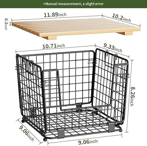 Miniatura 6 de Cesta de almacenamiento de alambre para despensa de cocina organizadores apilables de encimera de cocina GGIU - Organizador de alambre para