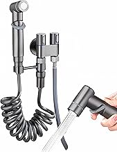 Grifo de baño 1-En-2-Salida, Válvula de manija doble para bidet y ducha - Control de 2 vías con grifo (Gris)