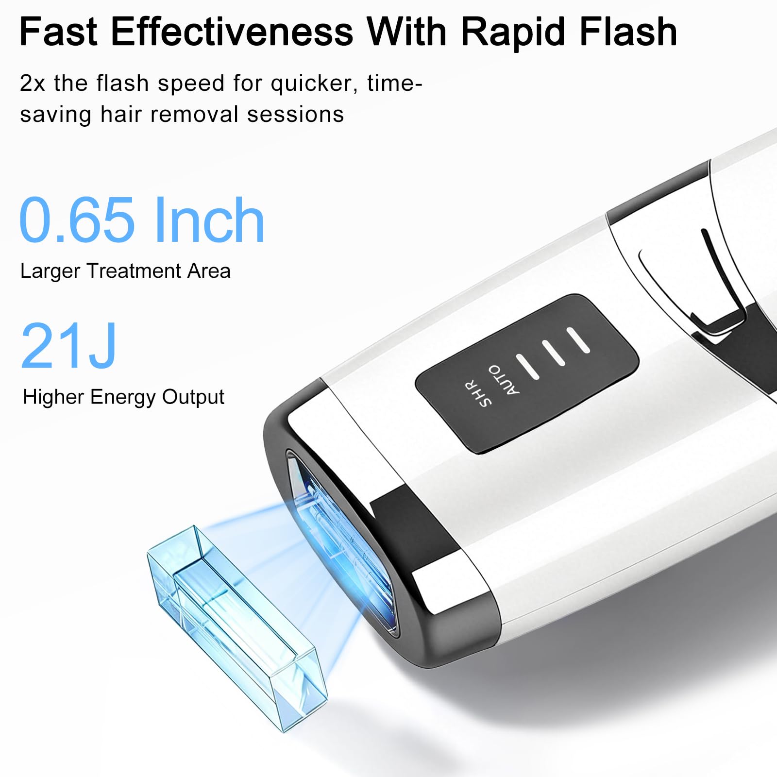 Depiladora Laser Mujer – 999.999 Destellos, 3 Niveles de Energía & Modos SHR/AUTO – Depiladora IPL con Luz Pulsada para Axilas, Piernas, Bikina y Rostro (Para Casa)