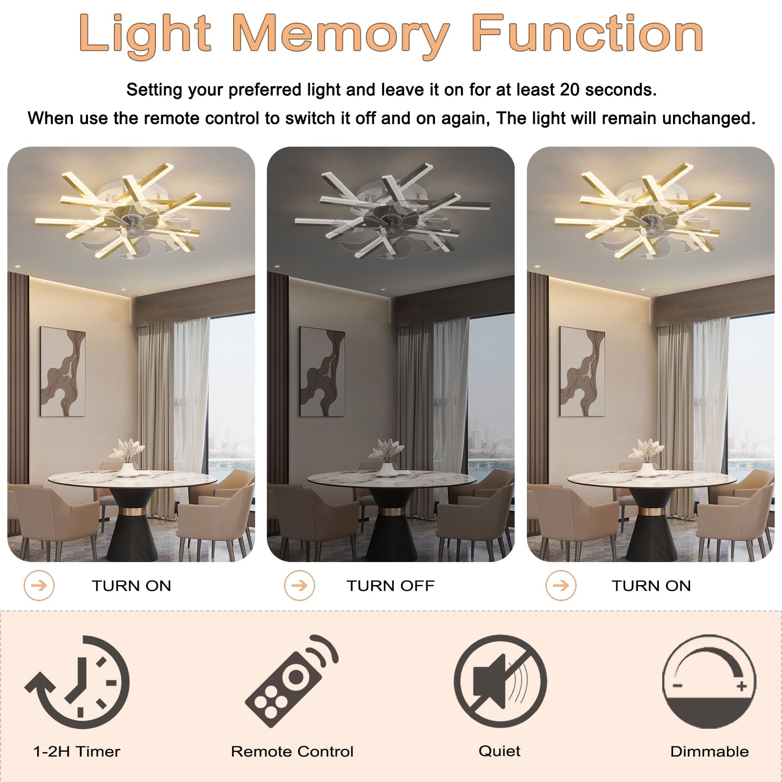 Moderno Lampadario Con Ventilatore Da Soffitto Reversibile