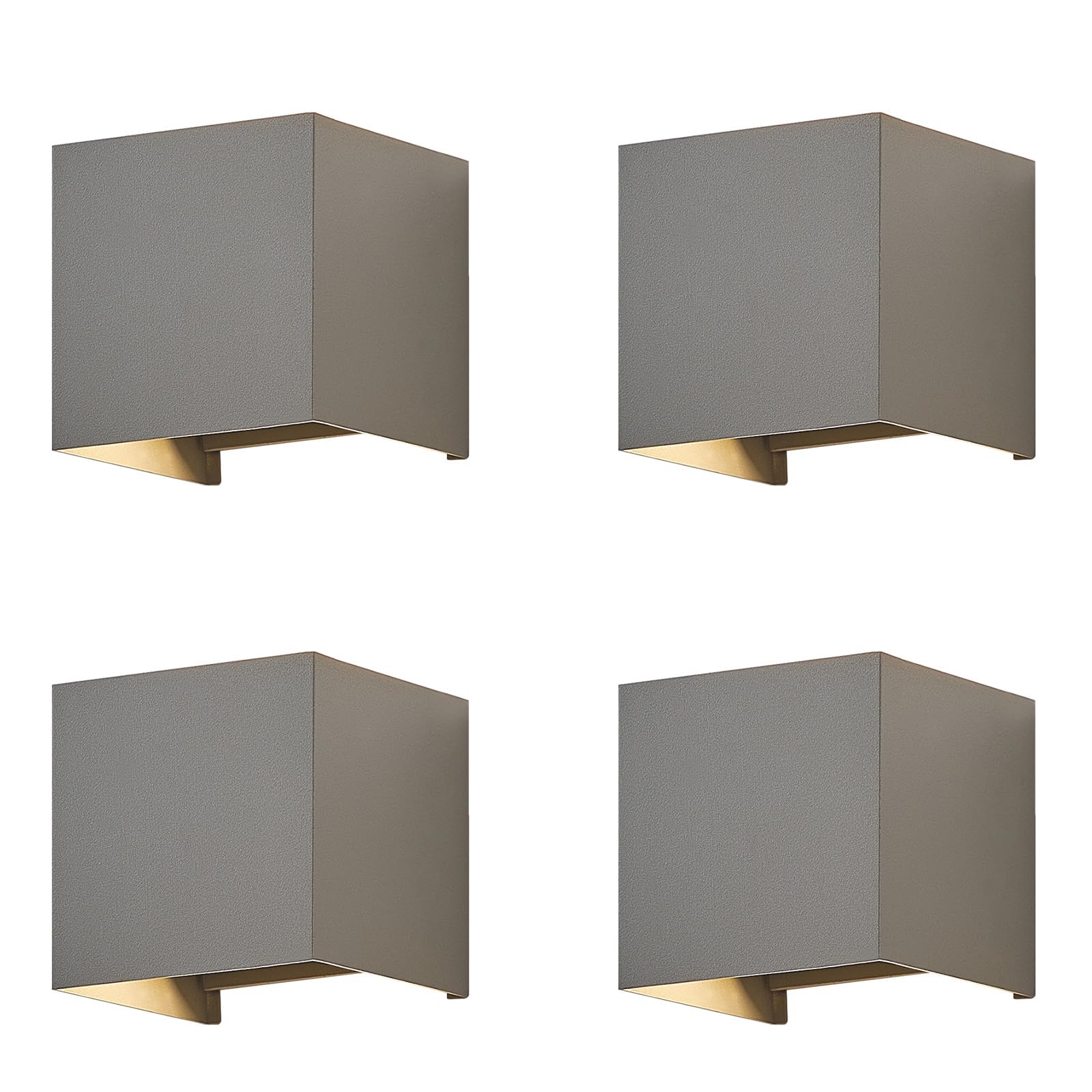 LED Wandleuchte Aussen Wandlampe innen - 4 Stück Außenwandleuchten Up Down Leuchte Aussen 5 W Wasserdicht Außenlampe Wand Wandbeleuchtung Grau Außenleuchte Wandstrahler für Hauswa