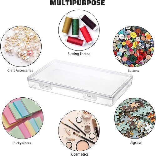 Miniatura 8 de BTSKY Caja de almacenamiento de plástico transparente con tapa de solapa, organizadores multiusos para manualidades y caja de almacenamiento,