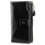 Women&apos;s Genuine Leather Wallet RFID Blocking Multi Card Holder with Cell Phone Pocket Mothers Day Gifts