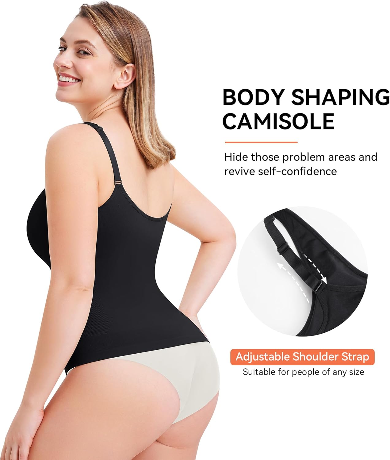 LANCS Compression Tank Top for Women Seamless Tummy Control Shapewear Shirts Slimming Body Shaper Camisole - Image 2