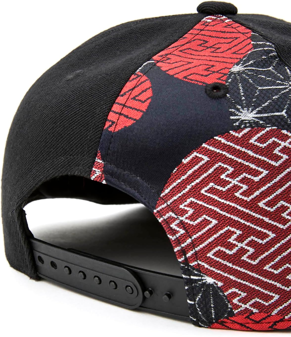 Traditional Japanese Kimono Baseball Cap, Embroidered Pattern, Adjustable Snapback Flat Brim, 6-Panel Cap
