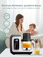 KOSTTE Bébiétel Készítő Gép, Multifunkciós Babakása Főző, 15 Perces Gőzölés, Fekete Turmixgép Bébiételhez 6